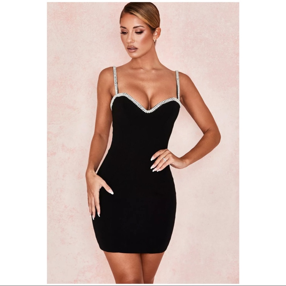 HOUSE OF CB 'Gloriana' Black Crystal Trim Mini XS